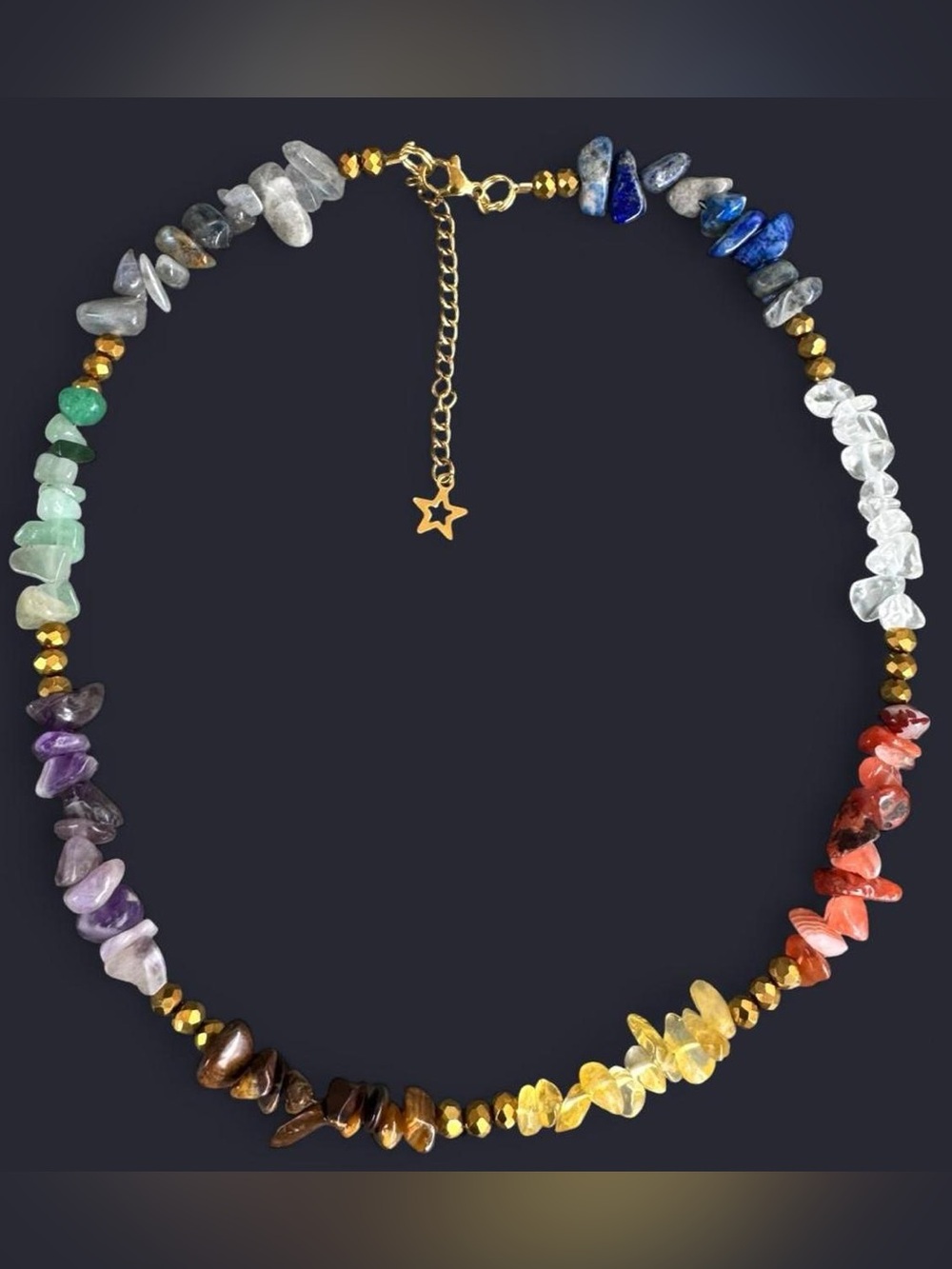 Chakra Crystal Bead Necklace